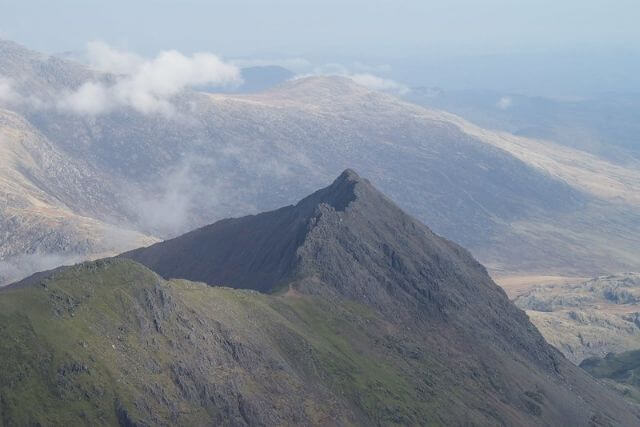 The ridge of Crib Goch in Snowdonia
