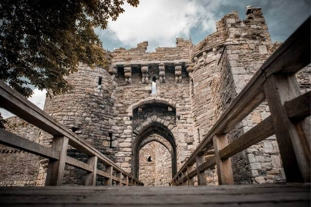 The walls of Beaumaris Castle