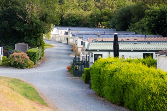 Caravans on a caravan park
