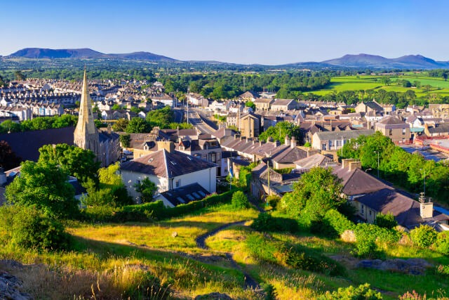 Aerial view of Caernarfon