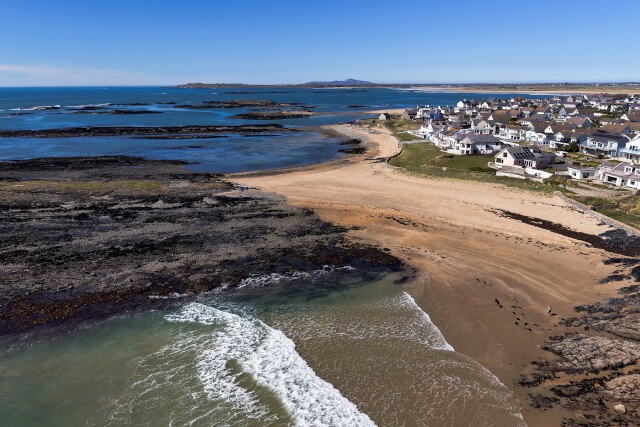 Aerial view of Rhosneigr Beach on Anglesey